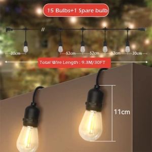 S14/G50 Solar string lights Outdoor Patio Globe Fairy String Lights Home Party Decorative lights