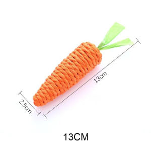 Cat Toy Carrot Paper Rope Scratcher Toy Chew Claw Grinding Toy Bite-Resistant Linen Carrot