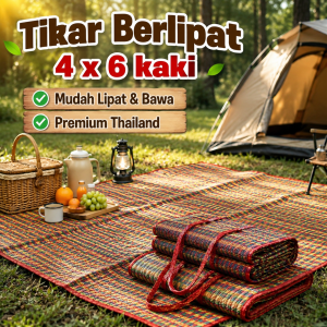 Tikar Lipat Plastik Klasik / Tikar berkelah /Tikar Plastik Tradisional /Foldable Picnic Mat /Tikar Jemaah