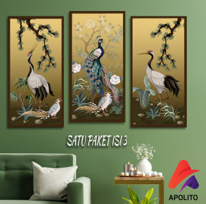 APOLITO (15X30 CM)HIASAN DINDING BURUNG WALL DECOR HIASAN DINDING BURUNG PAJANGAN KAYU GAMBAR BURUNG