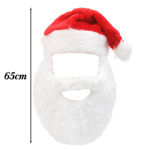 Christmas Santa Claus Hat with Mustache Soft and Comfortable Classic Santa Hat with Beard for Kids and Adults