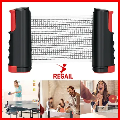 (READY STOCK) Regail Retractable Table Tennis Ping Pong Net - Portable Telescopic Pingpong Net Rack Replacement for School Sport / Training / Indoor Outdoor Competition Sports