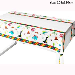【Ready Stock】Dinosaur Tablecloth Plastic Table Cover For Birthday Party Supplies Home Decors