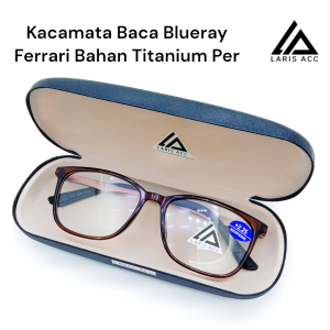 Kacamata Baca Plus Anti Radiasi Blueray Bahan Titanium Gagang Per