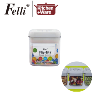 [Taiwan] Felli Flip Square Tite BPA Free Storage Container [460mL /800mL/1.2L/ 1L/ 1.7L ] / Air Tight Seal Food Storage Container / Easy to Open Space Saving / Dishwasher Safe / Made in Taiwan