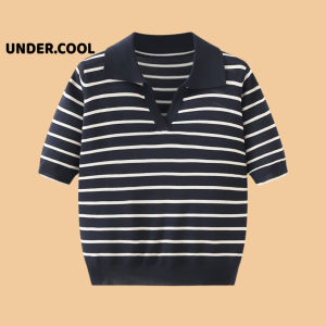 Áo Len Ngắn Tay Mongtoghi Kẻ Sọc Cổ Polo UNDERCOOL Chất len montoghi kẻ sọc ngang cổ sơ mi Hàn Quốc