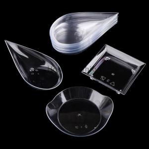 [COD] Home Fashion 10Pcs Transparent Mini Appetizer Plates Ice Cream Cup Plastic Fruit Candy Cake Jelly Yogurt Mousse Dessert Container Pastry Tool