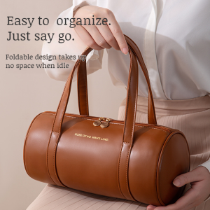Large Capacity Portable Cosmetic Bag Travel Organizer Cylinder Cosmetic Bag