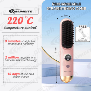 MAIMEITE Sisir Catokan Sisir Nirkabel Pelurus Rambut Catok Rambut Straight hair Comb 2 in 1