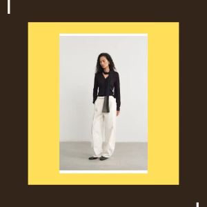 2026 Autumn Women V‑Neck Mesh Ribbon Splicing Knit Long Sleeve Top Fashion Casual Blouse