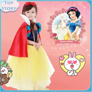 In stock! Childrens size snow white princess dress with cape childrens costume cosplay party dress up birthday party Disneys girl gift