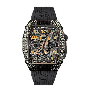 For Apple Watch Series 9/8/7/SE/6/5/4 45mm/44mm Diamond-inlaid Richard Mill Mod Kit Luxury Strap+Case RM Modification Kit for Apple Watch 44/45mm Party Dating Club Artifact