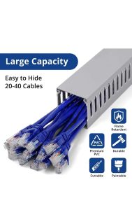 100cm 30mmx30mm PVC Cable Tray/Duct Slotted PVC Industrial Environmental Protection Cable Trunking Insulated and Heat-resistant Cable Tray