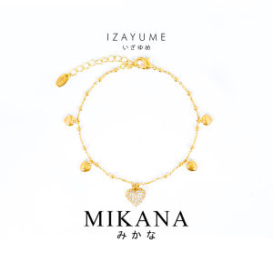 Mikana Izayume Gold Plated Heart Charm Bracelet for Women adjustable bracelets gift for girlfriend