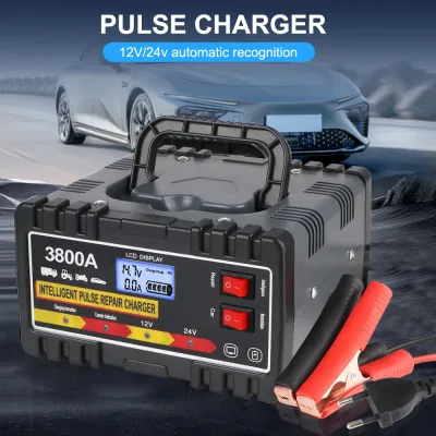 cager aki otomatis 24v 12v Charger Aki Mobil Lead Acid Smart Battery Charger Full Automatic 12V 24V Car Battery Charger Intelligent Pulse Repair Type
