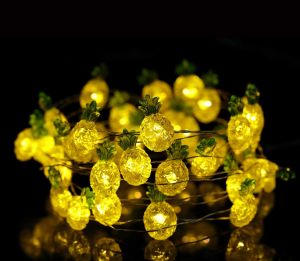 *SG seller* USB/Batteries Christmas Light 4M Pineapple String Lights 40 LED 8 Modes Warm White Weatherproof Decorative Lights for for Bedrooms Parties Weddings Gardens with Remote and Timer Fairy light