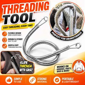 Top Seller 1PC BENDABLE SPRING ROPE THREADING TOOL | Drawstring Inserter | Flexible Rope Guide | Fabric String Inserter | String Feeding Needle | Waistband String Puller | DIY Craft Cord Threader | Flexible Drawstring Threader | Drawcord Replacement Tool.