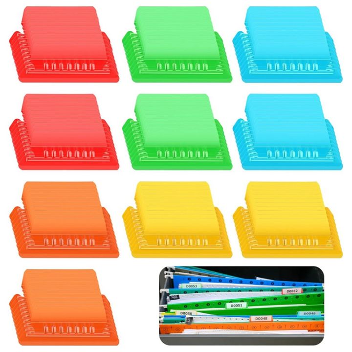 CaraDigital-100 Pieces 3.15 Inch Hanging File Folder Tabs Inserts ...