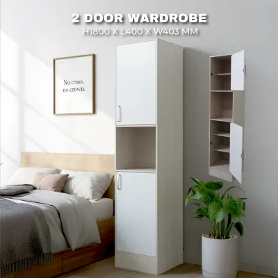 【READY STOCK】2 Door Wardrobe | Wardrobe | Bedroom Wardrobe | Modern Wardrobe | Wooden Wardrobe | Wardrobe Offer | Cheapest Wardrobe | Closet | Wardrobe Cabinet | Storage Cabinet | Small Wardrobe | Wardrobe For Sale