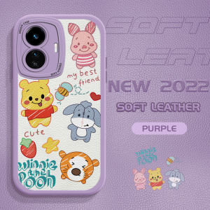 Phone Case Vivo V25 5G V25e Vivo Y22 Y22S Vivo Y35 Y77 5G vivov25 vivoy22 vivoy35 Slim Skin Feeling Cartoon Leather Back Casing Soft Silicone PU Leather Cover Phone Case