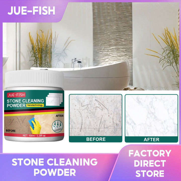 JueFish Stone Cleaning Powder Powerful Bathroom Kitchen Quartz Stone Countertop Tile Cleaning