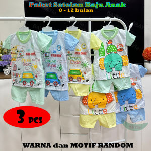 BAYIe - 6 12 PCS Setelan Baju Anak Cowok Cewek Motif RANDOM ARSYILA Pakaian anak