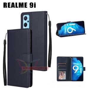 Case Dompet Lipat Tipe REALME 9i Walet Leather Flip Case Slot Kartu Dompet Polos Kulit