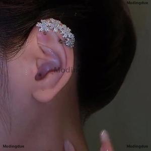 [COD] Modingdue 1Pcs Trendy Simple Zircon Flowers Ear Clip Earring Without For Women Sparkling Ear Cuff Clip Party Wedding Jewelry Gifts
