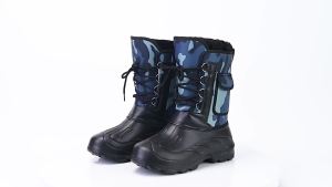 Winter Mens Outdoor Work Snow Boots Fishing Boots Warm Waterproof Outdoor Riding Boots High Tube Cold-Proof Fishing Boots