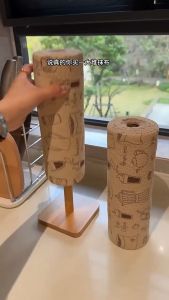Keranixy Disposable Kitchen Cleaning Cloth Roll Hand Tear Bamboo Velvet Absorbent Dish Towel Kain Lap