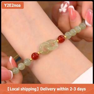 【Local shipping】 Summer Valentines Day Gift Love Heart Jade Beads Charm Bracelet for Women Girl Fashion Natural Bracelet To Love Jewelry Gifts