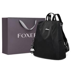 FOXER Tas Ransel Kanvas Tas Ransel Wanita Tas Sekolah Siswa Kapasitas Besar