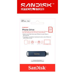 SanDisk® Phone Drive USB Flash Drive for iPhone Lightning and USB Type-C™ (64GB/ 128GB/ 256GB)