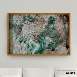 Wooden Projects Hiasan Dinding Frame Kayu Premium Wall Decor Pajangan Kamar Rumah Aesthetic Dekorasi Ruang Tamu Abstrak - AOP