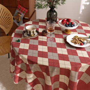 Table Runner 4/6/8 Seater Christmas Style Green Red Checkered Retro Decoration Home Dining Room Decorate Long Tablecloth