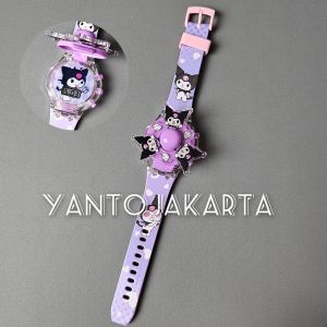Jam tangan anak perempuan lampu dan musik karakter kuromi unicorn