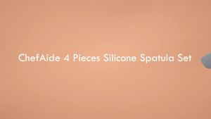 ChefAide 5 Pieces Silicone Spatula Set Food Grade Rubber Spatula Upgrade Strong Handle with Ergonomic Grip Heat Resistant Up to 600 ° F for Nonstick Cookware Cooking