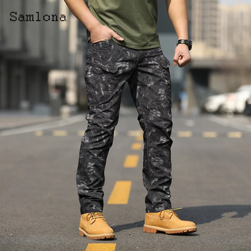 Men Drawstring Straight Leg Cargo Pants Sports Casual Loose Multi-pocket  Trousers | Fruugo FR