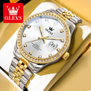 OLEVS  watches for men original fashion luxury high-end diamond dial waterproof luminous calendar stainless steel quartz watch men