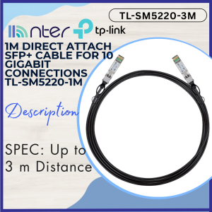 TP-LINK 3M Direct Attach SFP+ Cable for 10 Gigabit Connections SM5220-3M
