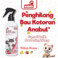 NOVAMOS Penghilang Bau Kotoran Kucing dan Anjing Terbaik ( Wangi Lemon 250 ML ) - Pet Odor Remover Spray Parfum Pewangi Pengharum Pasir Kucing Penghilang Bau Pesing Kandang Kucing - Novamos Pet Care. 