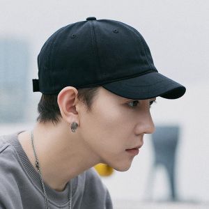 BVRZO Cool Casual Tide Snapback Cotton Sun Hats  Hip Hop Short Brim Baseball Caps Men Baseball Caps Solid Color Caps Women Baseball Caps