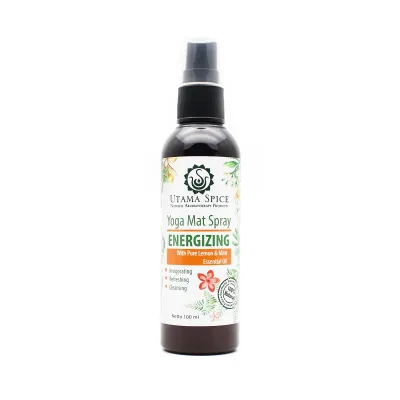 [UTAMA SPICE] Energizing Yoga Mat Spray for cleaning & sanitizing - 100% natural cleaner for yoga mats exercise mats multipurposed cleaner