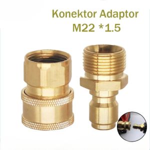 2PCS Konektor Adaptor M22 *1.5 Untuk Pressure Washer 1/4 Female Quick Release Jet Cleaner Perlengkapan Tembaga Sambungan COD