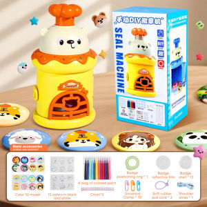 【Local Shipping】Creative DIY Badge Maker Machine Childrens Day Birthday Gift for Girls Educational Toys Age 6-12 Kids Crafts Stick-On Models