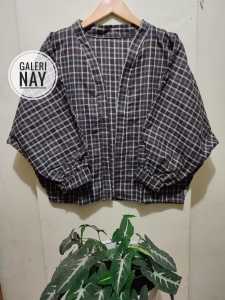 Outer flanel outer wanita flanel wanita flanel fashion wanita outer balon outer oversize outer katun outer cardi flanel cardigan kotak