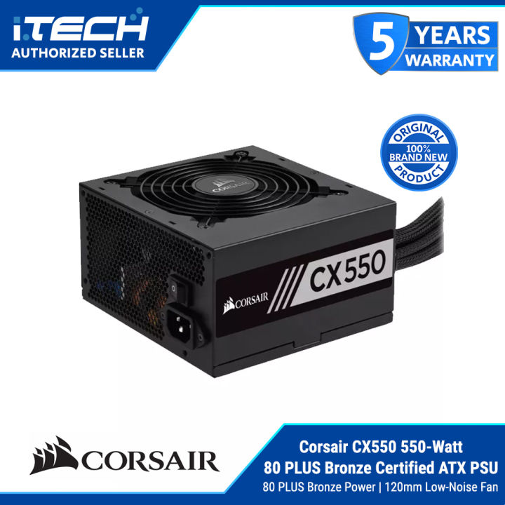 Corsair CX550 550-Watt 80 PLUS Bronze Certified ATX PSU For Desktop Pc ...