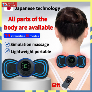 EMS Mini Portable Electric Pulse Neck Massager Cervical Back Muscle Pain Relief Tool Shoulder Leg Bo