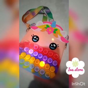 Tas Pop it LED Unicorn Jumbo: Tas Desain Unik & Menarik