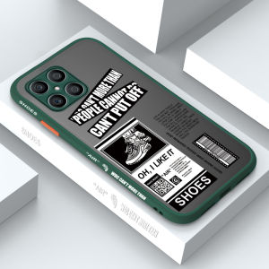 UCUC Case Casing Honor X8 honorx8 Case For Boys Creative Fashion Brand AIR OFF Shoes Side Edge Pattern Design Phone Case Frosted Transparent Hard Casing Shockproof Full Cover Camera Protect Case